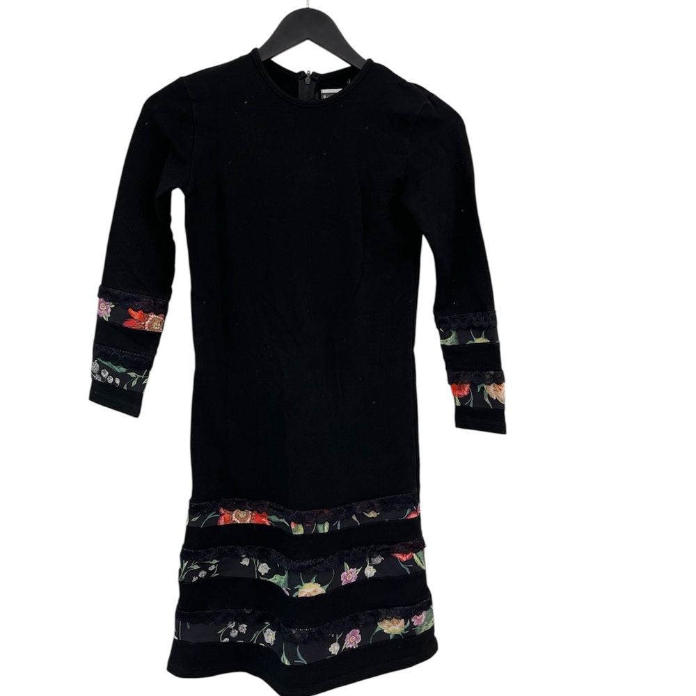 Chic Black Kids Dress with Floral Accents